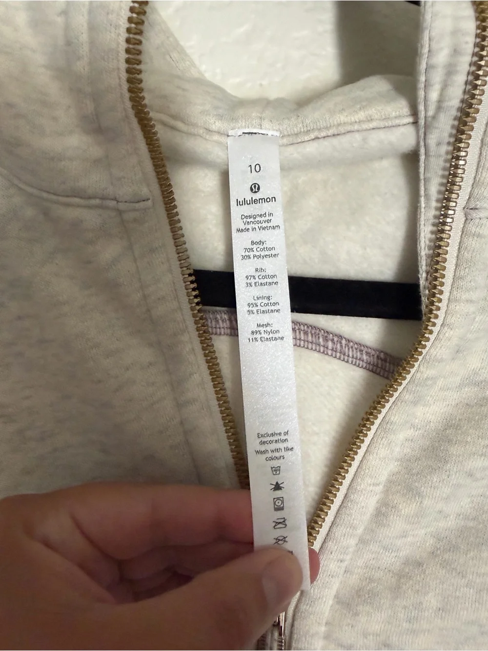 Lululemon Scuba Full Zip Hoodie Oatmeal Heather Size 10